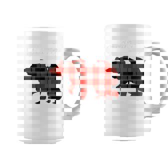 Grandma Bear Flannel Red Plaid Pajama Family Matching Xmas Coffee Mug | Mazezy