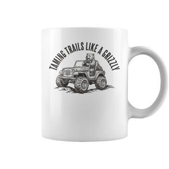 Grizzly Bear Driving 4x4 Mudding Off-Road Trail Adventure Coffee Mug | Mazezy