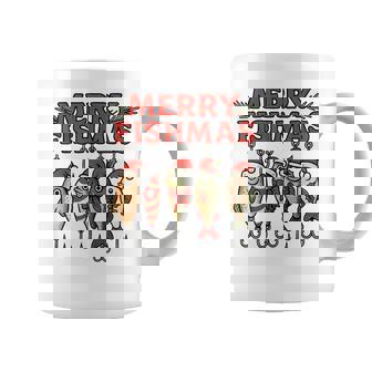 Groovy Merry Fishmas Santa Fishing Rod Fisherman Christmas Coffee Mug - Monsterry