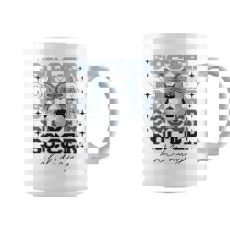 Groovy Soccer Coquette Bow Girls Soccer All Day Coffee Mug - Monsterry