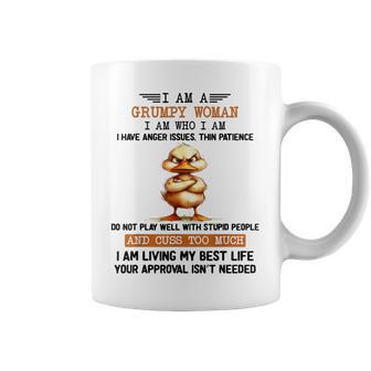I Am A Grumpy Old Woman I Am Who I Am Cute Duck Anger Issues Coffee Mug - Thegiftio