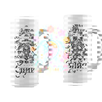 Guyana Cute Tile Sea Turtle Fun Tropical Floral Adventure Coffee Mug | Mazezy