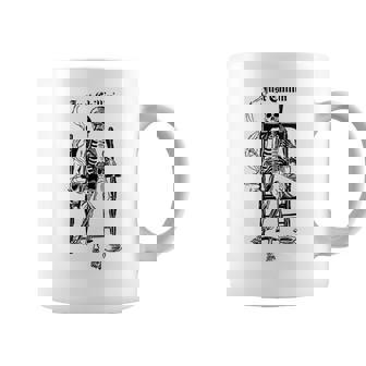 Halloween Just Chillin Vintage Pipe Smoking Skeleton Coffee Mug | Mazezy