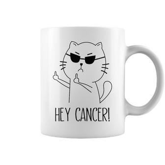 Hey Cancer F U Cat Middle Finger FCk Cancer Coffee Mug - Thegiftio UK