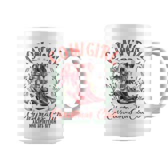 Howdy Christmas Boots Cowgirl Coquette Pink Bow Western Xmas Coffee Mug | Seseable FR
