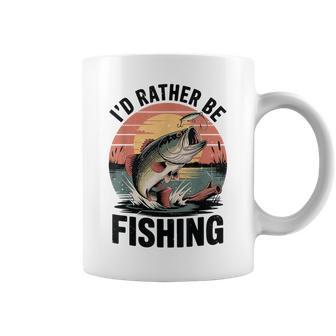 Id Rather Be Fishing Boys Youth Bass Fishing Humor Coffee Mug - Thegiftio
