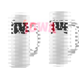 Iowa Christmas Santa Hat Retro Throwback Souvenir Coffee Mug | Mazezy