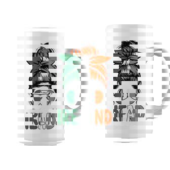 Ireland Flag Messy Bun Girl Irish Roots Coffee Mug | Mazezy