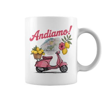 Italian Adventure Andiamo Scooter Lemons Positano Souvenir Coffee Mug - Thegiftio UK