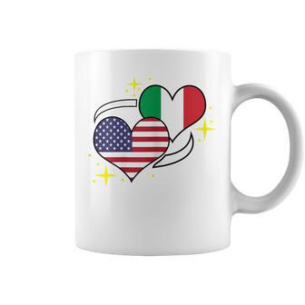 Italian American Flag Heart Italian Women Coffee Mug - Thegiftio UK