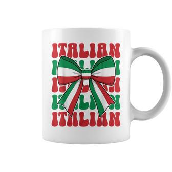 Italian Girl Coquette Bow Italy Flag Cute Italia Italian Coffee Mug - Thegiftio UK