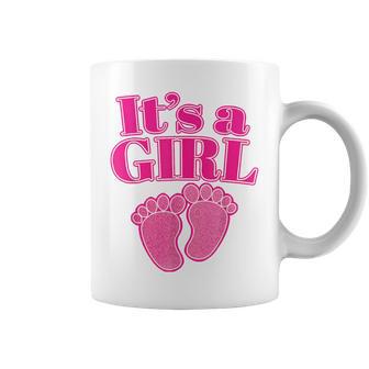 It's A Girl Gender Reveal Party Pink Pregnancy Announcement Coffee Mug - Thegiftio UK