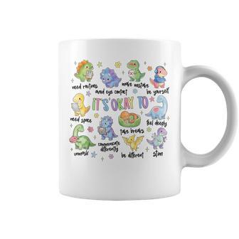 It's Ok To Be Different Autism Dinosaur Autism Awareness Coffee Mug - Thegiftio UK