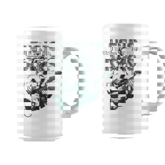 Jesus Playing Guitar Christian Rock Worship Church Coffee Mug | Mazezy