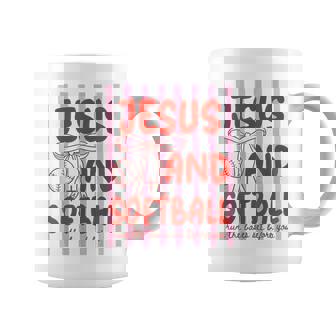 Jesus And Softball Coquette Game Day Softball Mom Mother Coffee Mug | Seseable FR