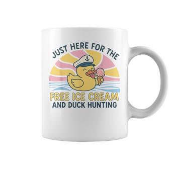 Just Here For The Free Ice Cream & Duck Hunting Cruise Coffee Mug - Thegiftio