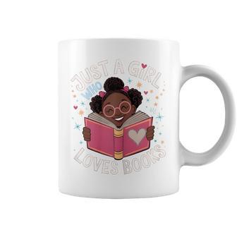 Just A Girl Who Loves Books Cute Black African American Afro Coffee Mug - Thegiftio UK