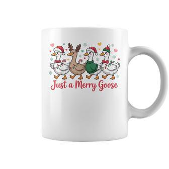 Just A Merry Goose Christmas Goose Lover Coffee Mug - Thegiftio UK