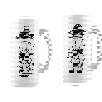 Kawaii Alien Abduction Cow UFO Beam Retro Cosmic Coffee Mug | Mazezy