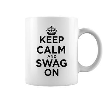 Keep Calm And Swag On Pink Coffee Mug - Seseable