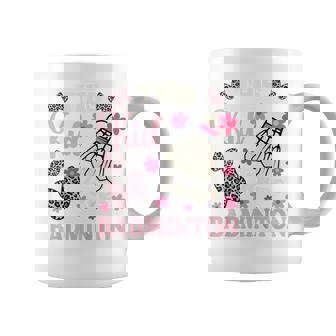 Kids This Kid Loves Badminton Lover Leopard Print Kids Cute Coffee Mug | Mazezy