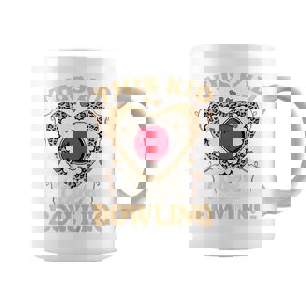 Kids This Kid Loves Bowling Lover Leopard Print Kids Cute Coffee Mug | Mazezy