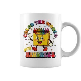 Be Kind Color The World With Kindness Retro Vintage Crayon Coffee Mug - Thegiftio UK