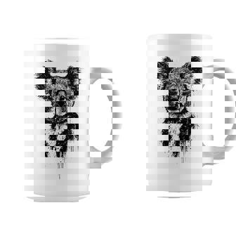 Koala Ink Art Australian Wildlife Portrait Grunge Koala Bear Coffee Mug | Mazezy