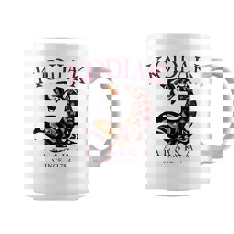 Kodiak Alaska Salmon Art Since 1784 Arched Burgundy Letters Coffee Mug | Mazezy