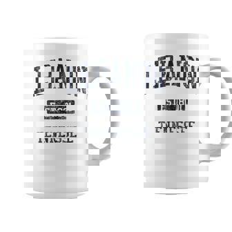 Lebanon TN JN4 Vintage Athletic Blue Tank Top Coffee Mug | Mazezy