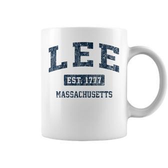 Lee Massachusetts Ma ビンテージスポーツデザイン ネイビー 長袖tシャツ コーヒーマグ - Kawaiitshirt