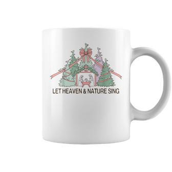 Let Heaven And Nature Sing Christmas Nativity Bow Trees Coffee Mug - Thegiftio UK