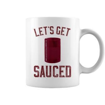 Let's Get Sauced Cranberry Sauce Thanksgiving Food Coffee Mug - Thegiftio UK