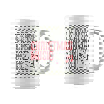 Life Happens Christmas Music Helps Retro Groovy Saying Quote Coffee Mug | Seseable CA