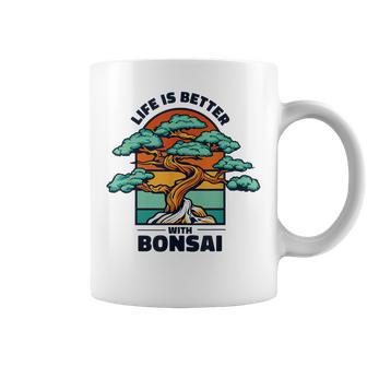 Life Is Better With Bonsai 屋内 盆栽 盆栽ポット 盆栽 コーヒーマグ - Kawaiitshirt