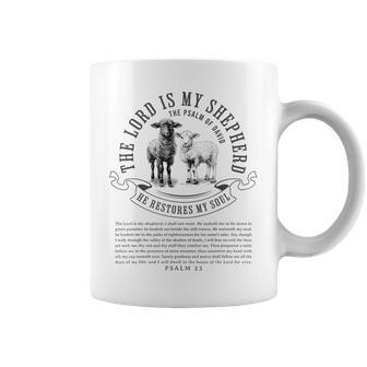 The Lord Is My Shepherd Christian Sheep Psalm 23 Faith Coffee Mug - Thegiftio UK