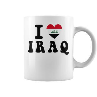 I Love Iraq Heart Flag Retro Travel Souvenir Coffee Mug - Thegiftio