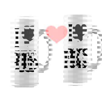 I Love Pugs I Heart Pugs Dog Lover Pet Puppy Dog Pug コーヒーマグ - Kawaiitshirt