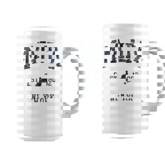 Malta NY JN1 Vintage Athletic Blue Coffee Mug | Mazezy