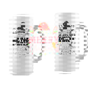 Merry Christmas Buffalo Plaid Red Santa Family Xmas Pajamas Tri-Blend Coffee Mug - Monsterry