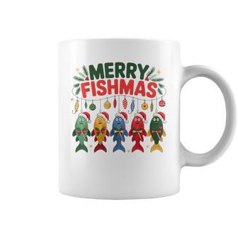 Merry Fishmas Fishing For Fishermen Christmas Fish Coffee Mug - Thegiftio UK