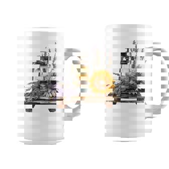 Metal Lantern With Candle And Sunflower T Shirt Coffee Mug | Mazezy