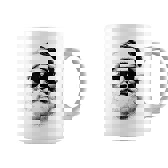 Minimalist Santa Claus With Sunglasses Christmas Grunge Rock Coffee Mug | Mazezy