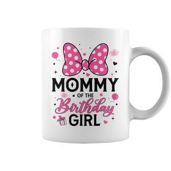 Mommy Of The Birthday Girl Cute Pink Bow Family Coffee Mug - Thegiftio