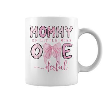 Mommy Of Little Miss Onederful Coquette 1St Birthday Girl Coffee Mug - Monsterry