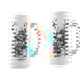 Moose Santa Hat Ugly Christmas Sweaters Pajama Coffee Mug | Seseable CA