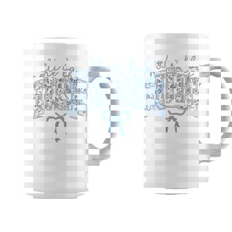 Mother Baby Nurse Coquette Blue Bow Postpartum Nurse Coffee Mug - Monsterry