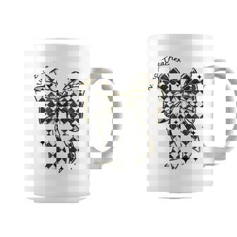 Music Teacher Retro Checkered Bow Teaching Women Coffee Mug | Mazezy