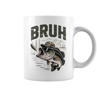 N Boys Camo Fishing Bass Fish Youth Bruh Fishing Coffee Mug - Thegiftio