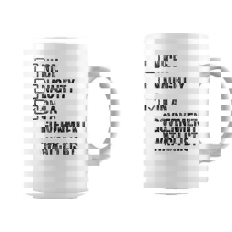 Naughty Nice On A Government Watch List Fun Ironic Christmas Coffee Mug - Monsterry